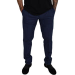 Dolce & Gabbana Blue Cotton Silk Trousers Chinos Pants PAN73279- 52