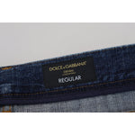 Dolce & Gabbana Blue Wash Cotton Regular Denim Jeans Pants PAN73316- 48