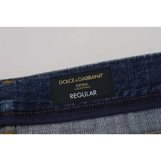 Dolce & Gabbana Blue Wash Cotton Regular Denim Jeans Pants PAN73316- 48