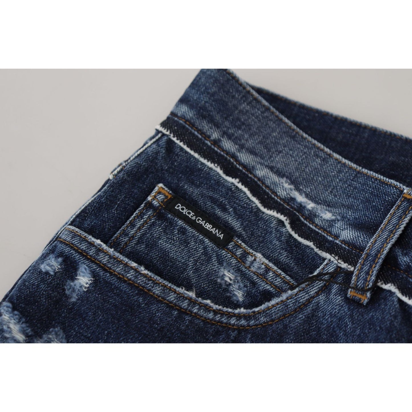 Dolce & Gabbana Blue Wash Cotton Regular Denim Jeans Pants PAN73316- 48