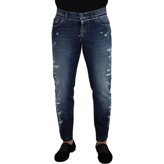 Dolce & Gabbana Blue Wash Cotton Regular Denim Jeans Pants PAN73316- 48