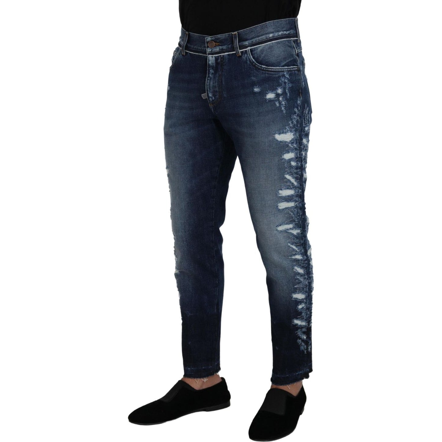 Dolce & Gabbana Blue Wash Cotton Regular Denim Jeans Pants PAN73316- 48