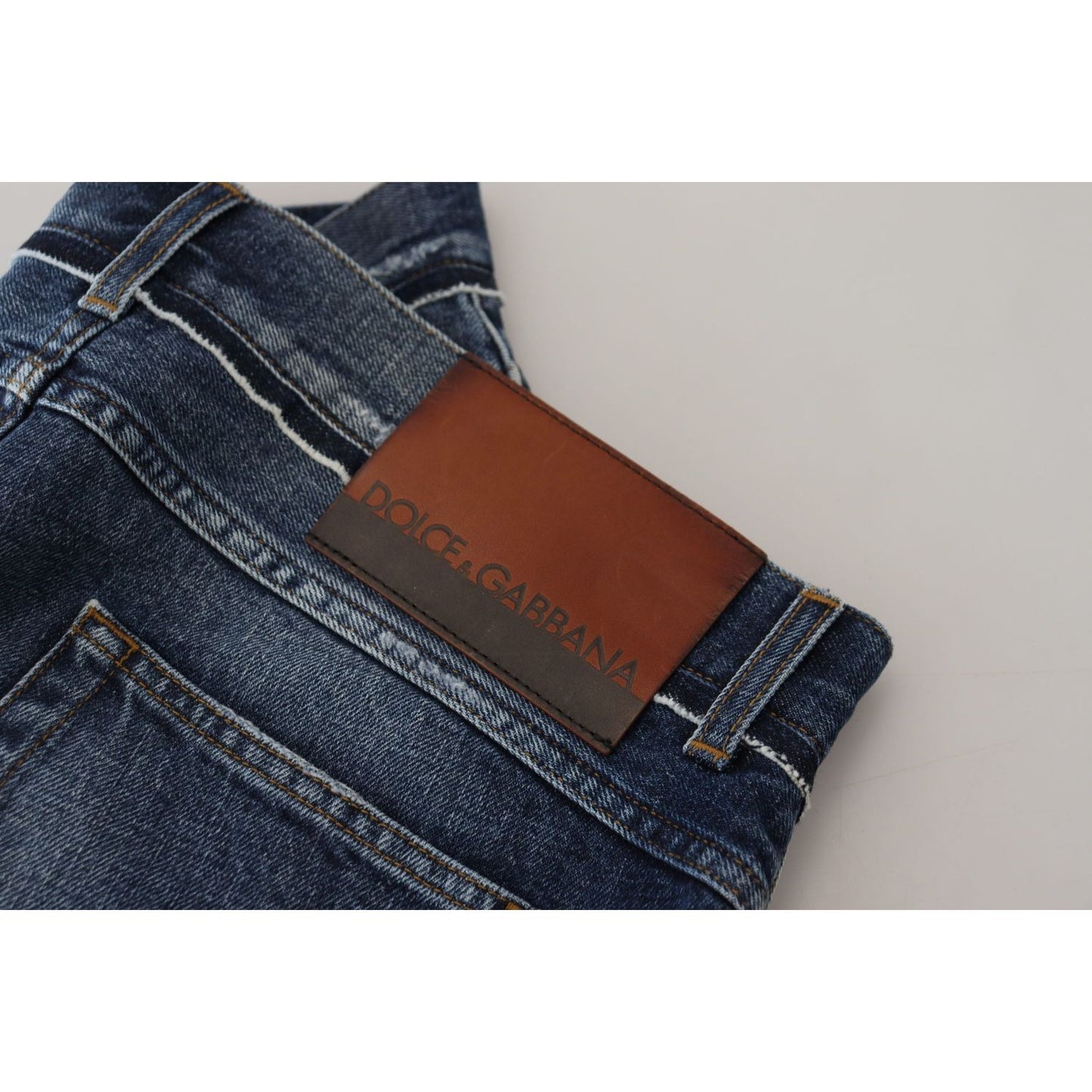 Dolce & Gabbana Blue Wash Cotton Regular Denim Jeans Pants PAN73316- 48
