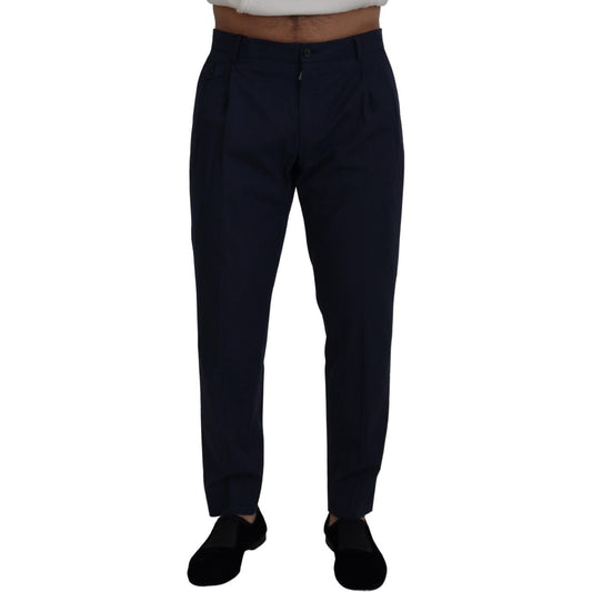 Dolce & Gabbana Blue Cotton Slim Trousers Chinos Pants PAN73339- 46
