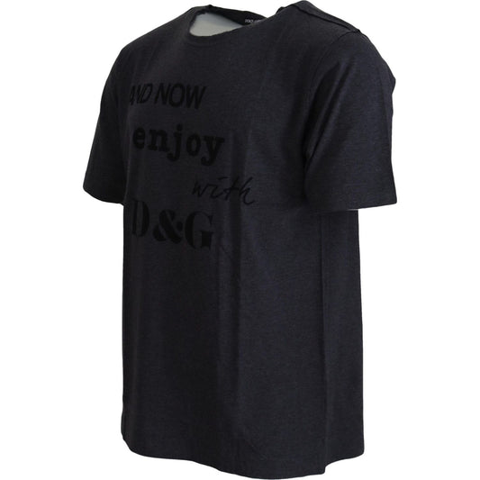 Dolce & Gabbana Gray Crewneck Cotton Short Sleeve T-shirt TSH7514- 56
