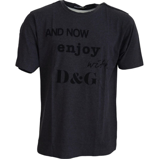 Dolce & Gabbana Gray Crewneck Cotton Short Sleeve T-shirt TSH7514- 56
