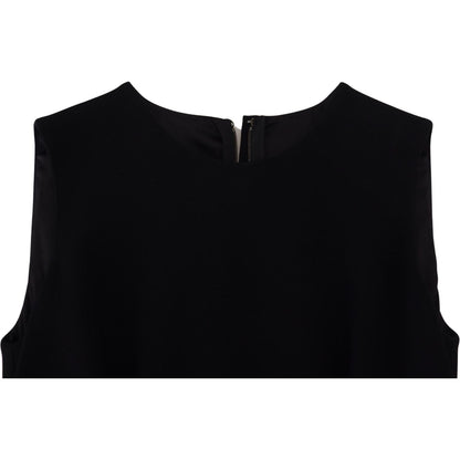 Dolce & Gabbana Black Dress Sheath Flare Viscose Dress