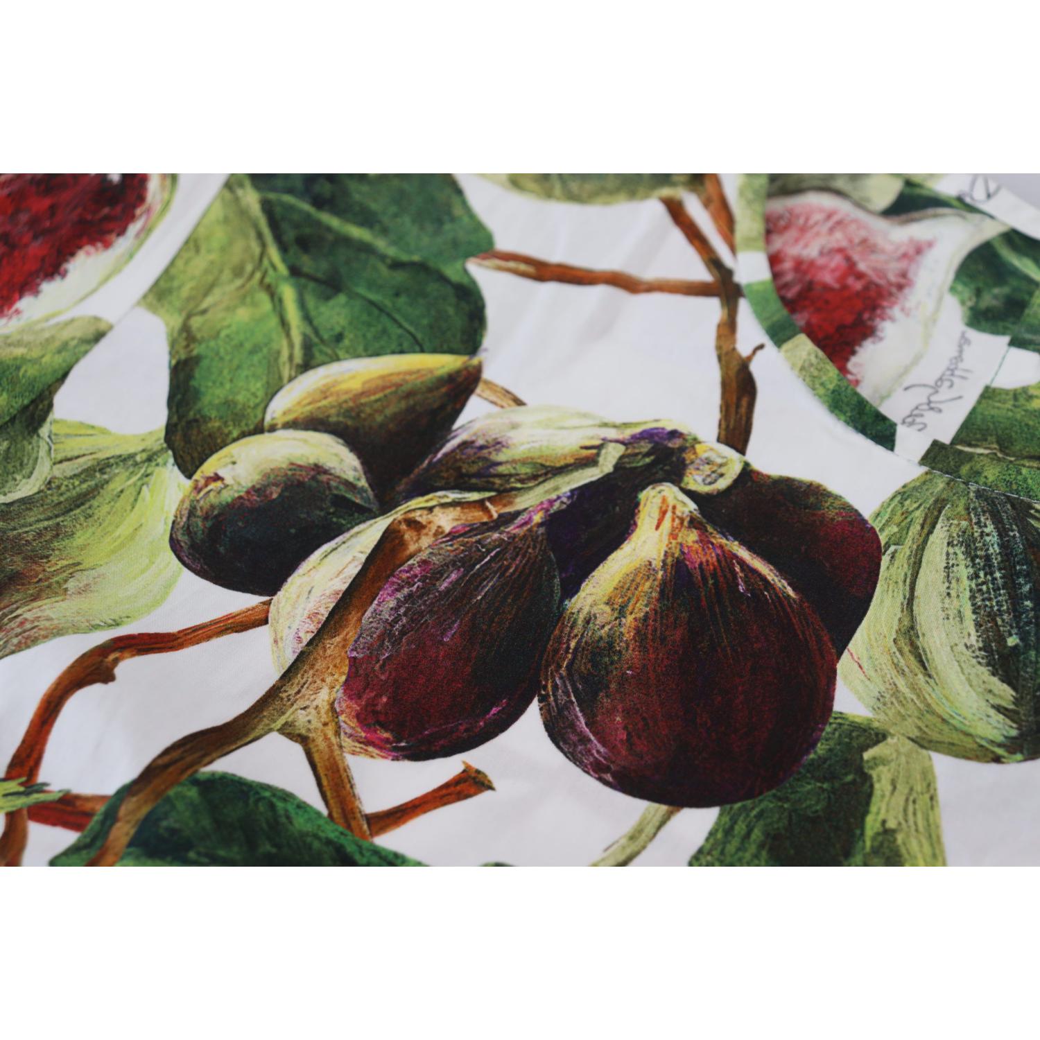 توب دولتشي آند غابانا شيك متعدد الألوان بطبعة تين من القطن