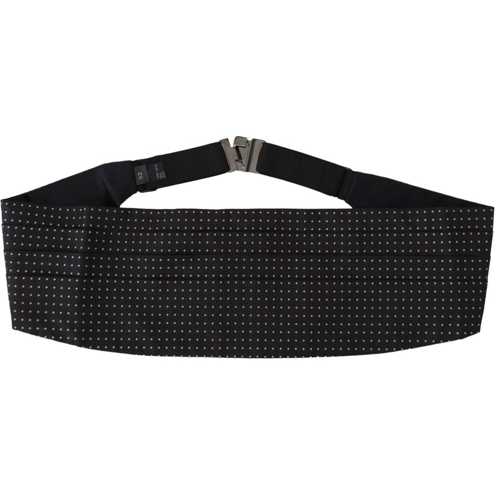 Dolce & Gabbana Black Polka Dot Wide Waist Men Belt Cummerband BEL8781 - 52