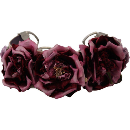Dolce & Gabbana Multicolor Floral Appliques Metal Shoulder Strap