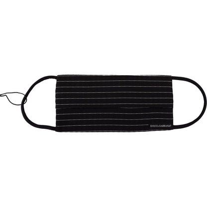 Dolce & Gabbana Black White Stripes Elastic Ear Strap One Size Face Mask