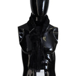 Costume National Black Grey Logo Print Men Neck Wrap Shawl Scarf MS6847