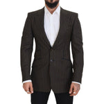 Dolce & Gabbana Black Brown Stripes Single Breasted Blazer JKT3440 - 48