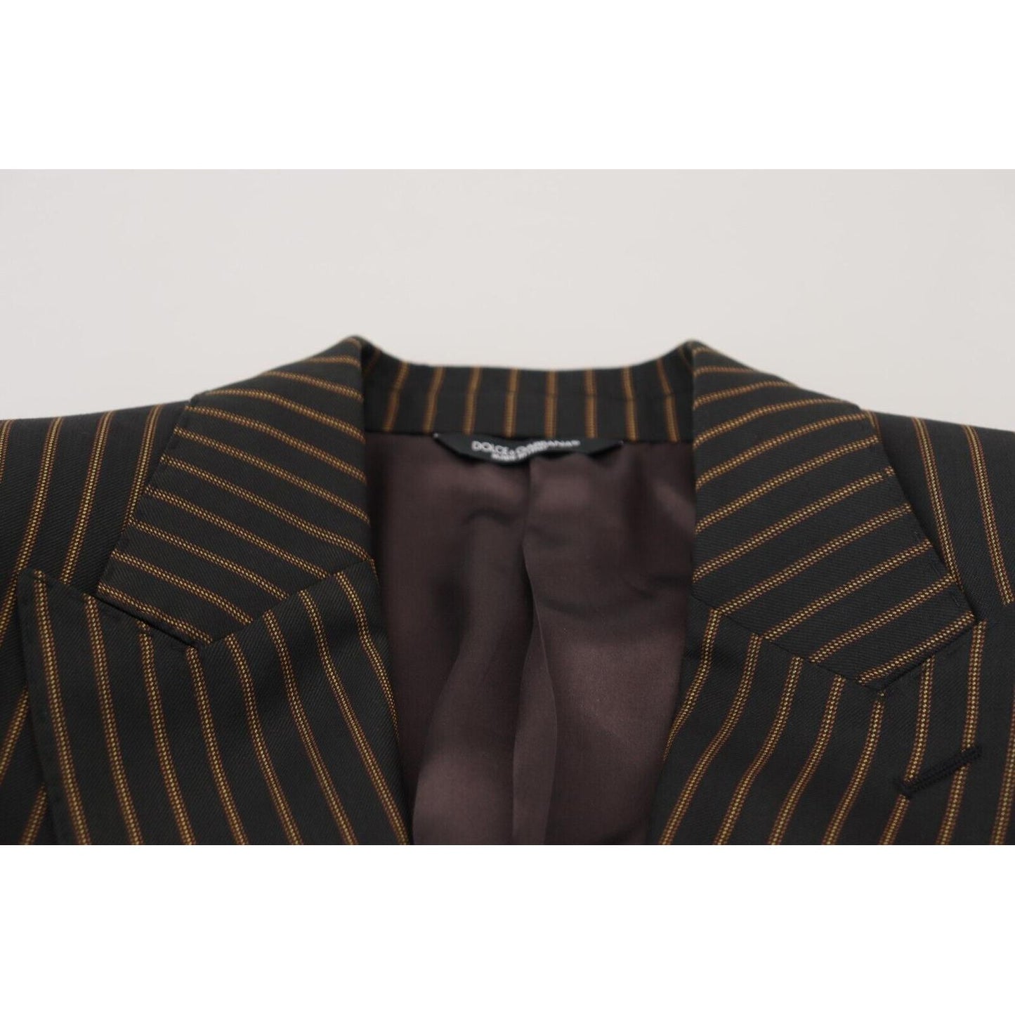 Dolce & Gabbana Black Brown Stripes Single Breasted Blazer JKT3440 - 48