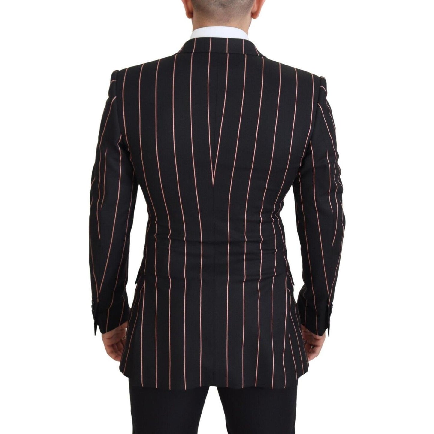 Dolce & Gabbana Black Stripes Viscose Double Breasted Blazer JKT3435 - 48