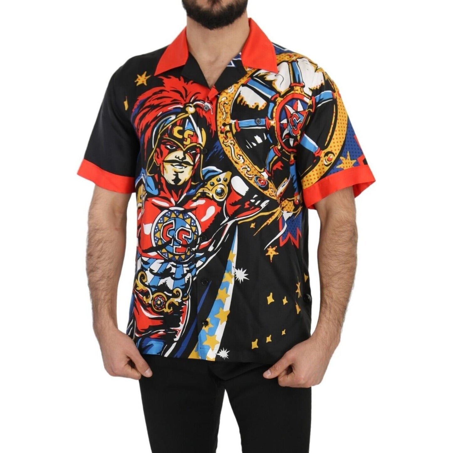 Dolce & Gabbana Multicolor Printed Short Sleeves Casual Shirt TSH5202 - 38