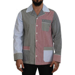 Dolce & Gabbana Multicolor Patchwork Cotton Long Sleeves Shirt TSH83169 - 40