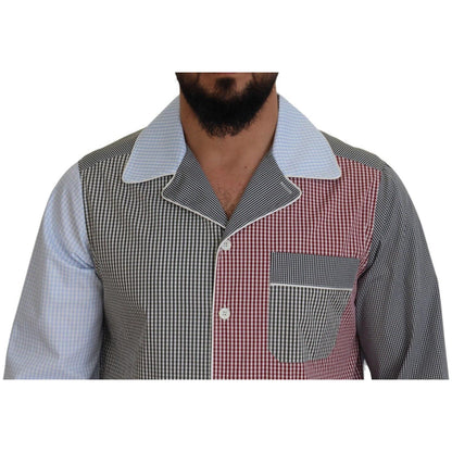 Dolce & Gabbana Multicolor Patchwork Cotton Long Sleeves Shirt