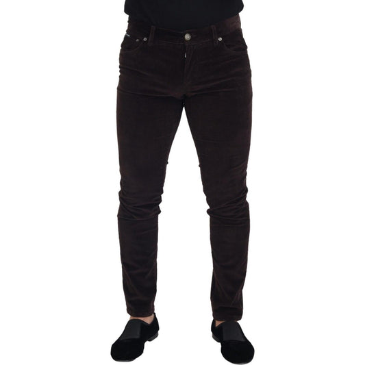Dolce & Gabbana Brown Corduroy Men Casual Trouser Pants PAN74256 - 50