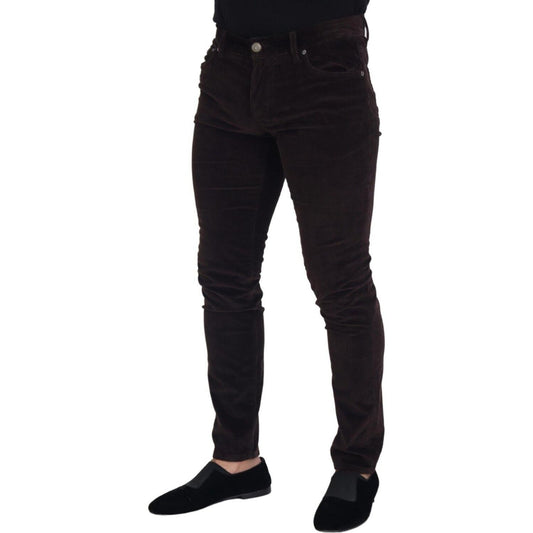 Dolce & Gabbana Brown Corduroy Men Casual Trouser Pants PAN74256 - 50