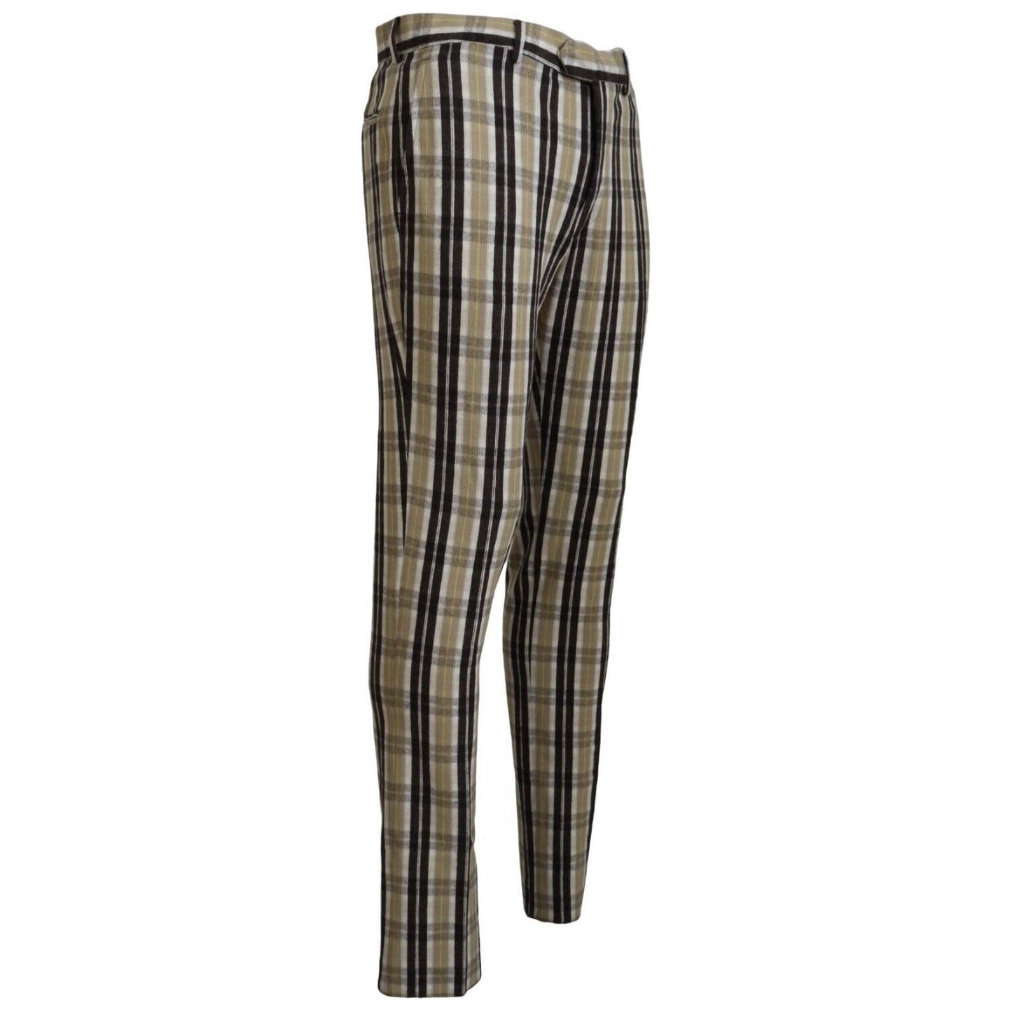 BENCIVENGA Multicolor Checkered Cotton Straight Fit Men Pants PAN71617 - 54
