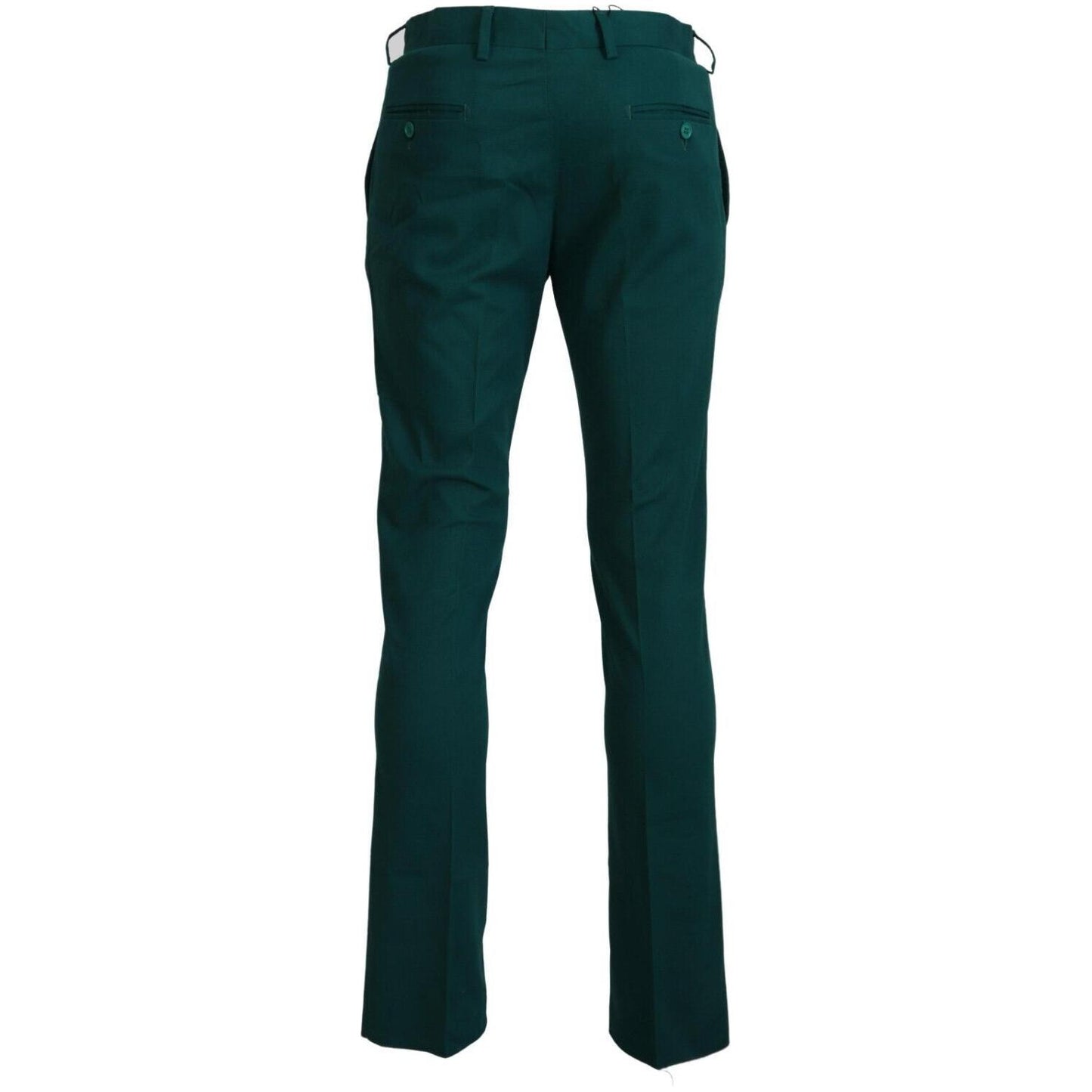 BENCIVENGA Green Straight Fit Men Formal Trousers Pants