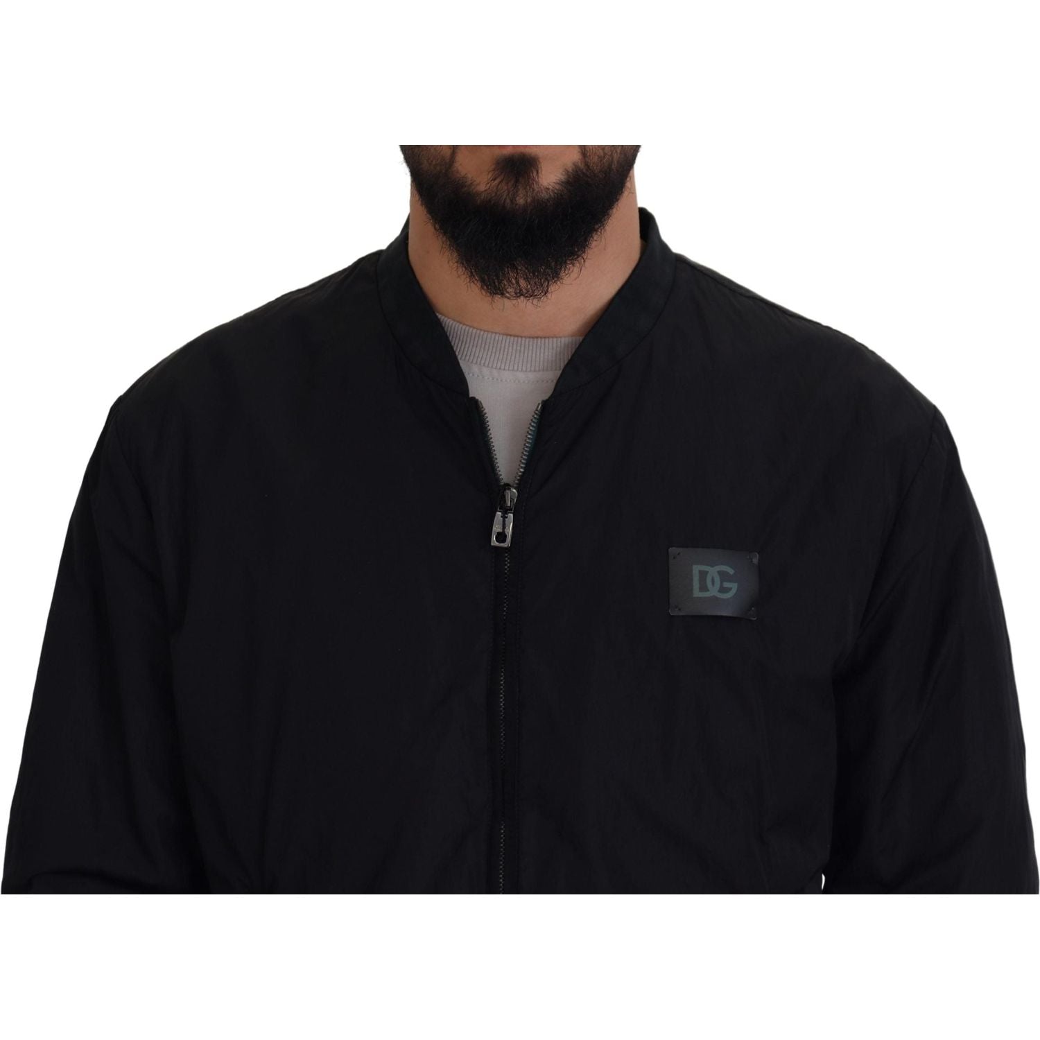 优雅黑色飞行员夹克