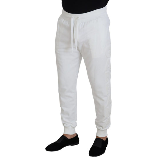 Dolce & Gabbana White Sport Logo Cotton Sweatpants Trousers Pants PAN73201 -46