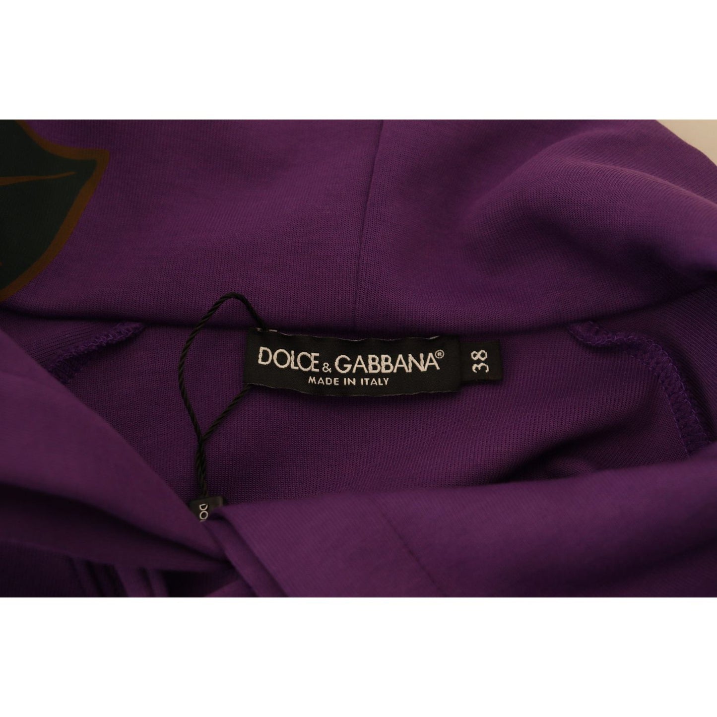 Dolce & Gabbana Purple Floral Print Pullover Cotton Sweater