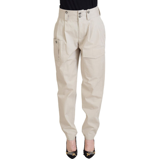 Dolce & Gabbana Beige High Waist Women Pants PAN73088 - 36