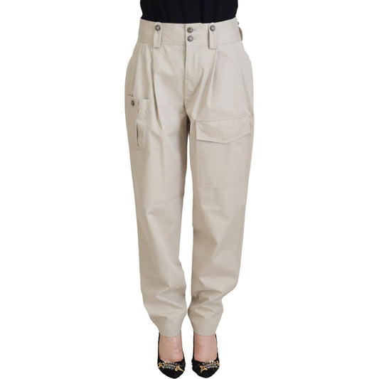 Dolce & Gabbana Beige Cotton Women Cargo Pants PAN74037 - 38