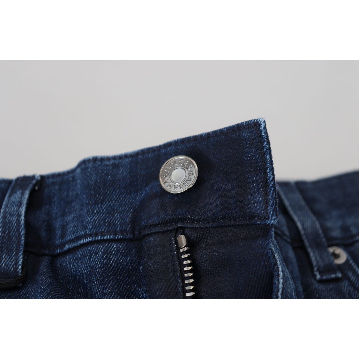 Dolce & Gabbana Blue Cotton Skinny Tattered Denim Jeans PAN73394 - 44