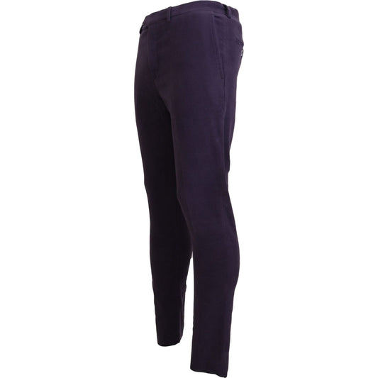 BENCIVENGA Purple Pure Cotton Tapered Mens Pants PAN74123 - 46