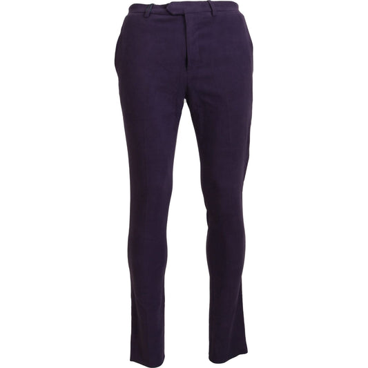BENCIVENGA Purple Pure Cotton Tapered Mens Pants PAN74123 - 46