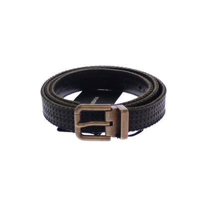 Dolce & Gabbana Blue Leather Logo Belt Belt