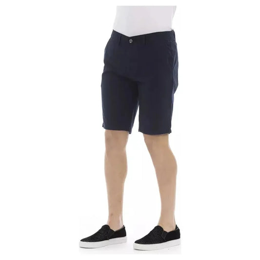 Baldinini Trend Blue Cotton Men's Bermuda Short BA-23222-IT44 | XS
