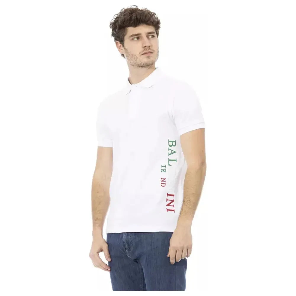 优雅的白色棉质 Polo 衫