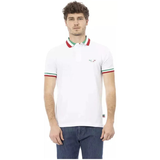 Baldinini Trend White Cotton Men Polo Shirt BA-23200-3XL