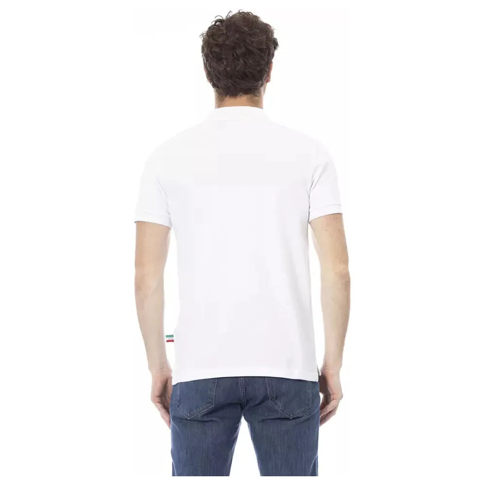 Baldinini Trend White Cotton Men Polo Shirt BA-23194-4XL