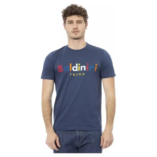 Baldinini Trend Blue Cotton Men T-Shirt BA-23189-XS
