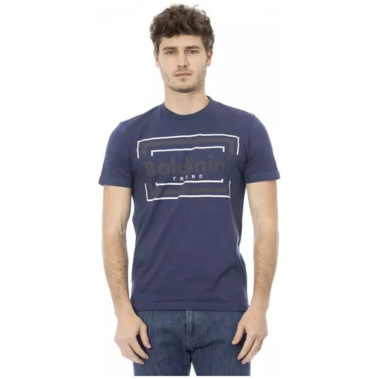 Baldinini Trend Blue Cotton Men T-Shirt BA-23177-XL