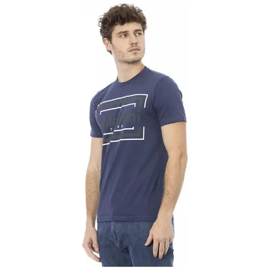 Baldinini Trend Blue Cotton Men T-Shirt BA-23177-XL
