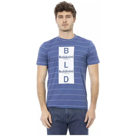 Baldinini Trend Blue Cotton Men T-Shirt BA-23167-XS