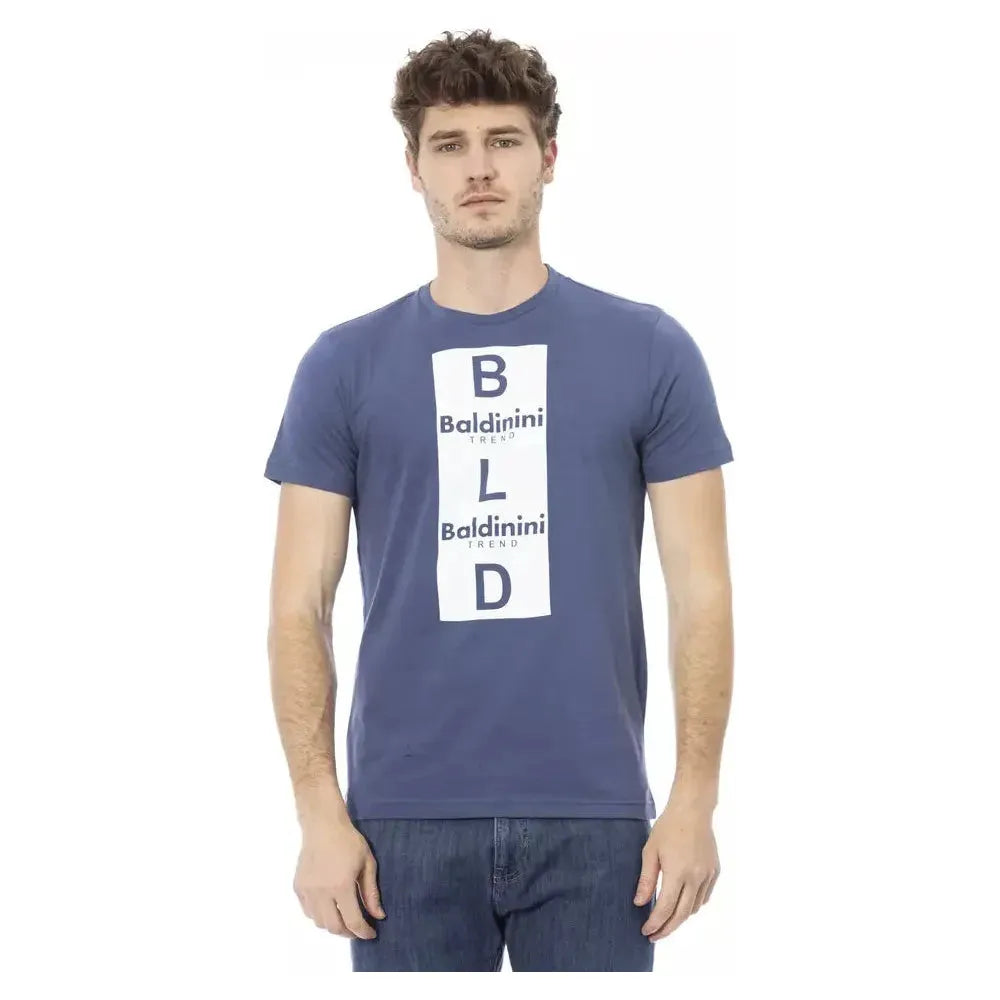Baldinini Trend Blue Cotton Men T-Shirt BA-23163-XS