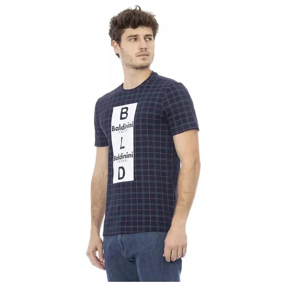 Baldinini Trend Blue Cotton Men T-Shirt BA-23160-XS