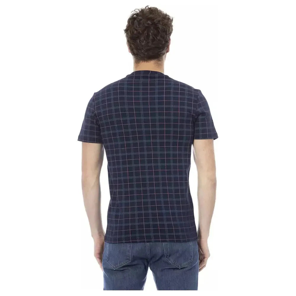 Baldinini Trend Blue Cotton Men T-Shirt BA-23160-XS