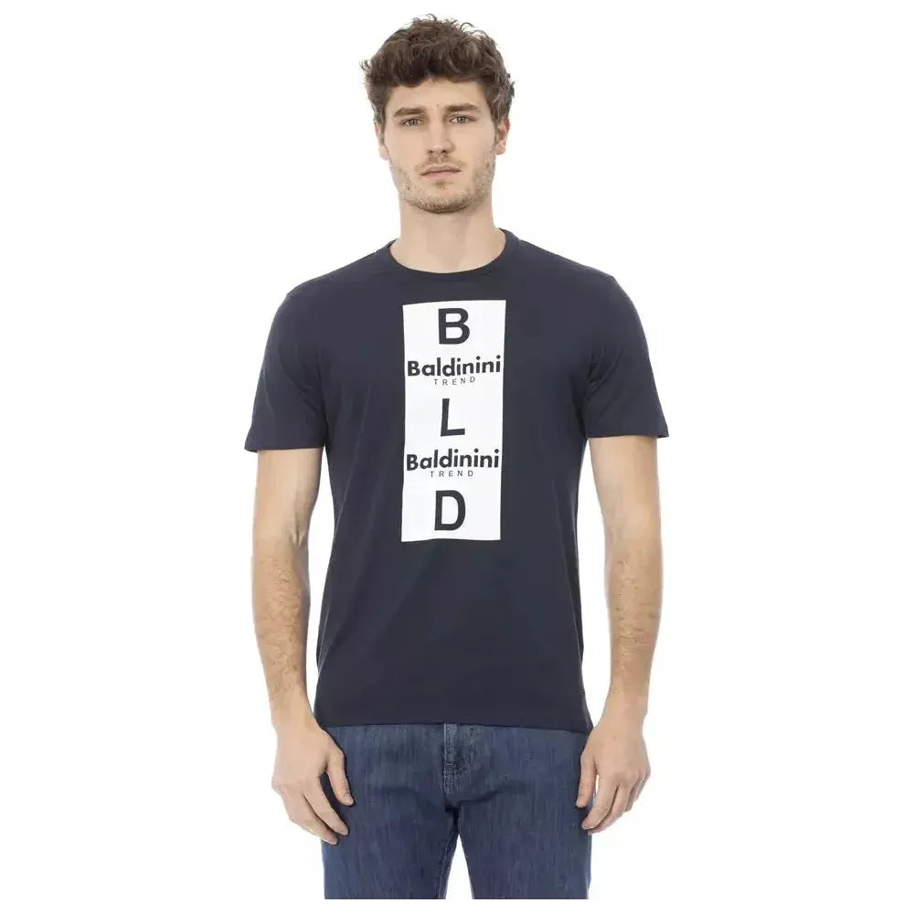 Baldinini Trend Blue Cotton Men's T-Shirt BA-23153-XS