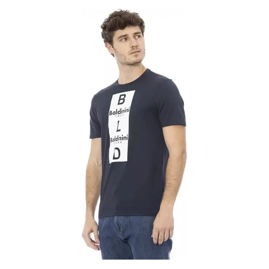 Baldinini Trend Blue Cotton Men's T-Shirt BA-23153-XS