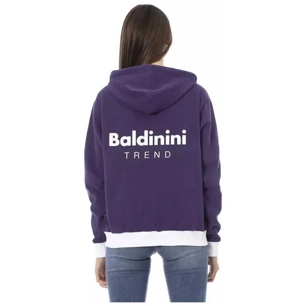 Baldinini Trend Purple Cotton Sweatshirt