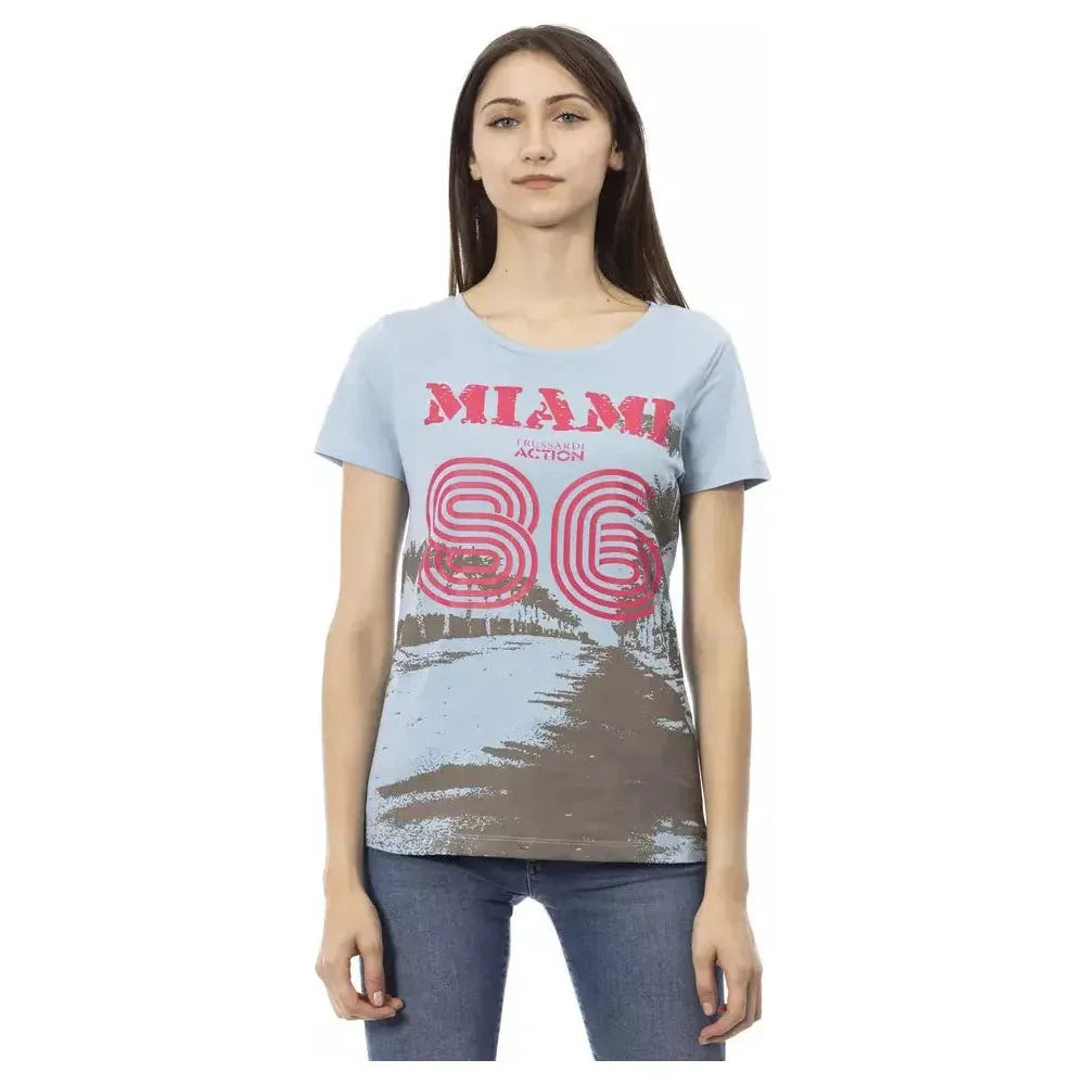 Trussardi Action Light Blue Cotton Women T-Shirt